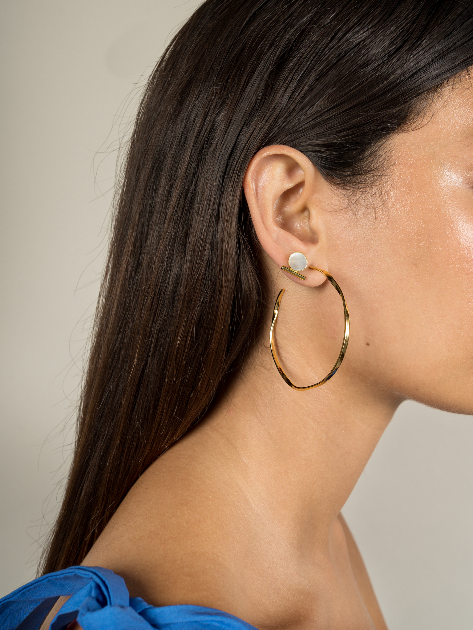 Aemil earring 05 gold plated silver